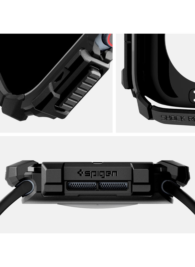 Spigen - Rugged Armor for Apple Watch Series 10 (46mm) Case Cover Durable TPU (2024) - Matte Black - Image 1