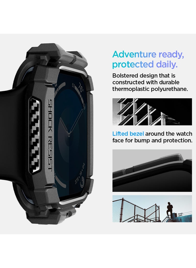 Spigen - Rugged Armor for Apple Watch Series 10 (46mm) Case Cover Durable TPU (2024) - Matte Black - Image 1