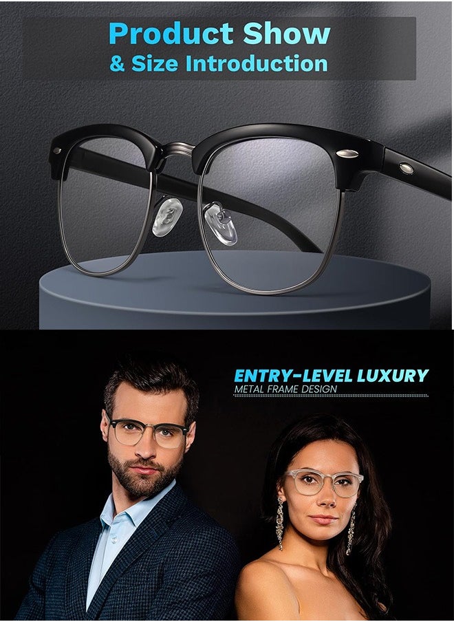 AZorb Anti Blue Light Glasses for Men Women Semi Frame Reading Gaming Glasses Blue Light Blocking Clear Lens Eye Glasses UV Computer Phone Eyeglasses  - Image 4