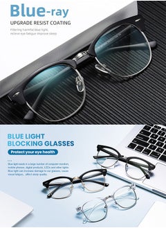 Anti Blue Light Glasses for Men Women Semi Frame Reading Gaming Glasses Blue Light Blocking Clear Lens Eye Glasses UV Computer Phone Eyeglasses - pzsku/Z6BC9C2CCE8623376D406Z/45/_/1725956241/1222abc7-6614-404a-ae2e-a44346dd89f7