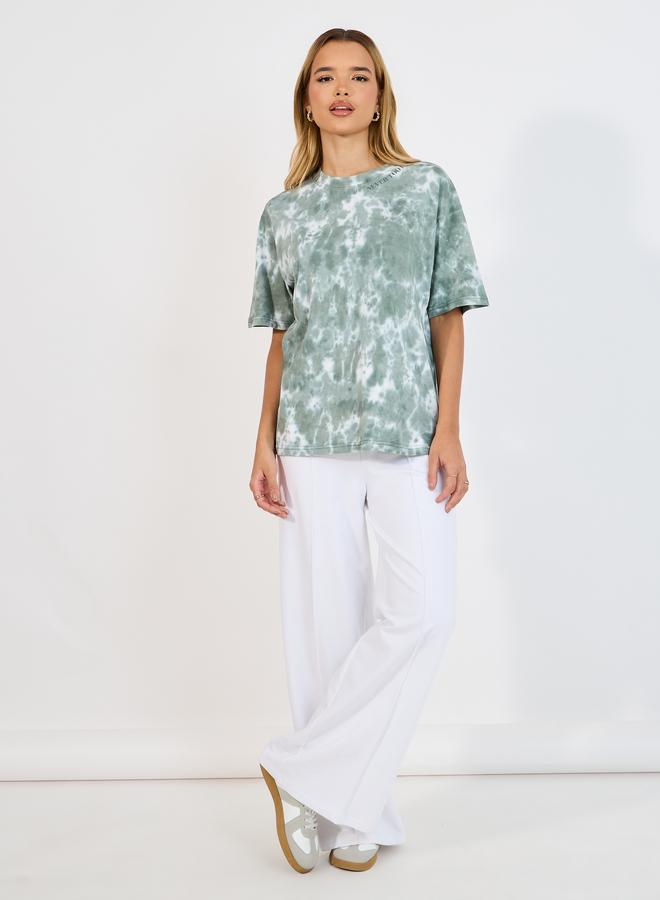 Styli Styli Oversized Tie Dye Printed T-Shirt with Short Sleeves  - Image 2