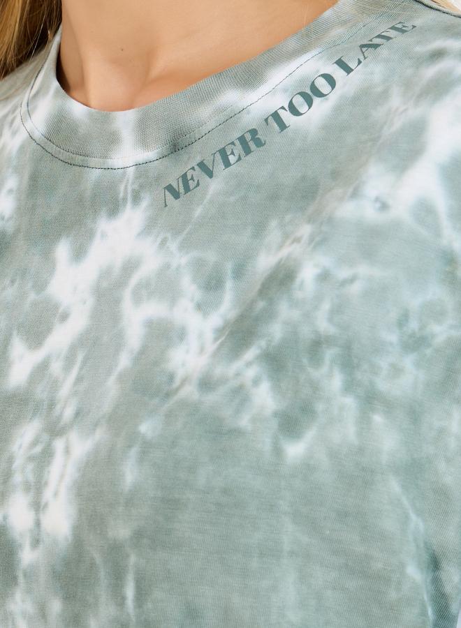 Styli Styli Oversized Tie Dye Printed T-Shirt with Short Sleeves  - Image 4