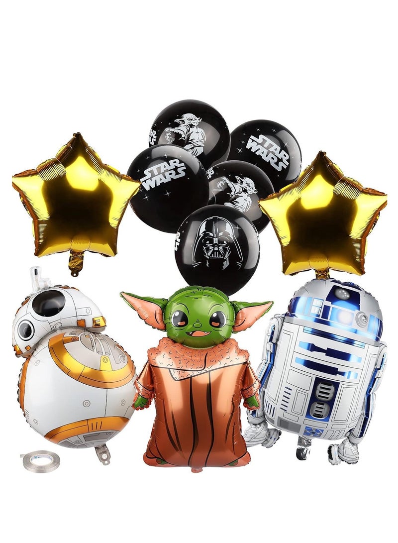 10pcs /set balloons cartoon Character space astronaut star aluminum film wars balloon space theme balloon set for birthday party decoration aluminum film balloons kids toys party supplies - Image 1
