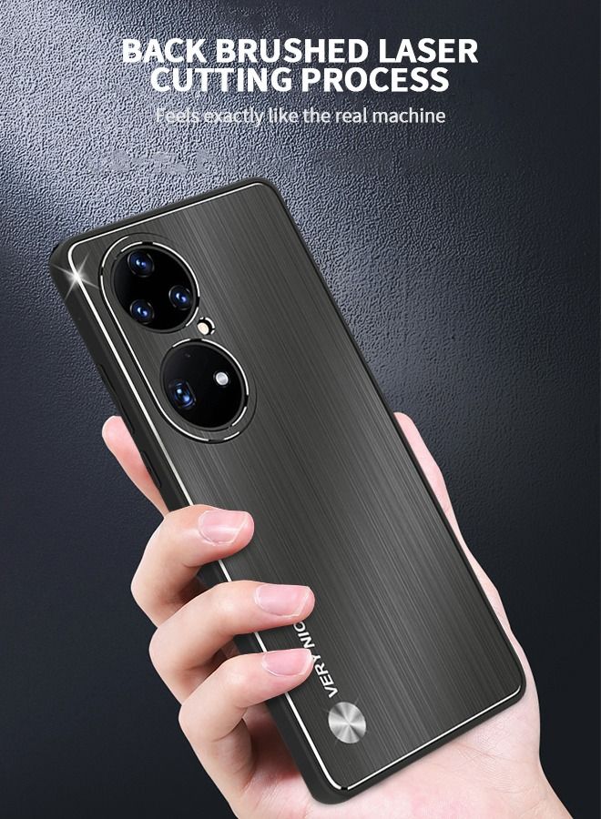 GROIC Suitable for Huawei P50/P50E 6.5 Inch Brushed Mobile Phone Shell Aluminum Alloy Back Plate Fine Hole Metal All-inclusive Lens Cell Phone Cover - Image 2