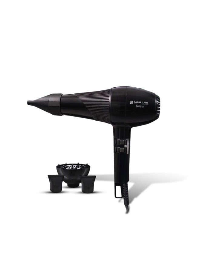 رافال مجفف شعر 2800 وات بسرعات متعددة وخاصية التحكم في درجة حرارة الهواء مع موزع للشعر المجعد من رافال - Image 1