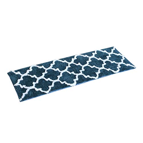 AEROHAVEN™ Glorious Super Soft Microfiber Abstract Moroccan Designer Anti Slip Kitchen/Bedside Runner Rug (Teal, 40 cm x 120 cm) - Image 3