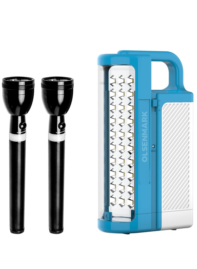 Olsermark Olsenmark Rechargeable LED Lantern 2 Flashlight Combo OMEFL2837, 30 -Piece Super Bright LEDs - Image 1