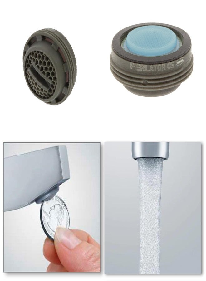 Neoperl Slim Coin Slot Faucet Aerator Perlator Hidden Aerated Stream flow Rates for Kitchen Bathroom (Lt. Blue 1.8 gpm, Regular Male) - Image 1