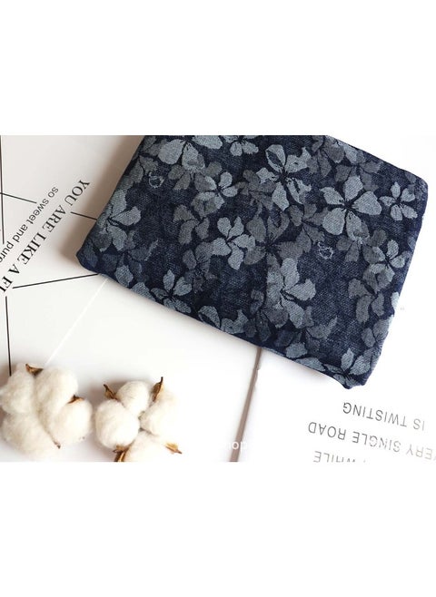 Elastic Jacquard Thin Denim Fabric High-End Jacket Pants Material Elastic Draped Spring Autumn Forward-Thinking Fashion Dark Blue