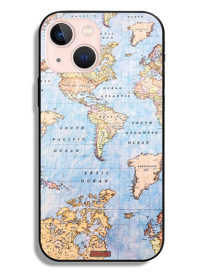 Tolwak Apple iPhone 13 mini Protective Case World Map - Image 2