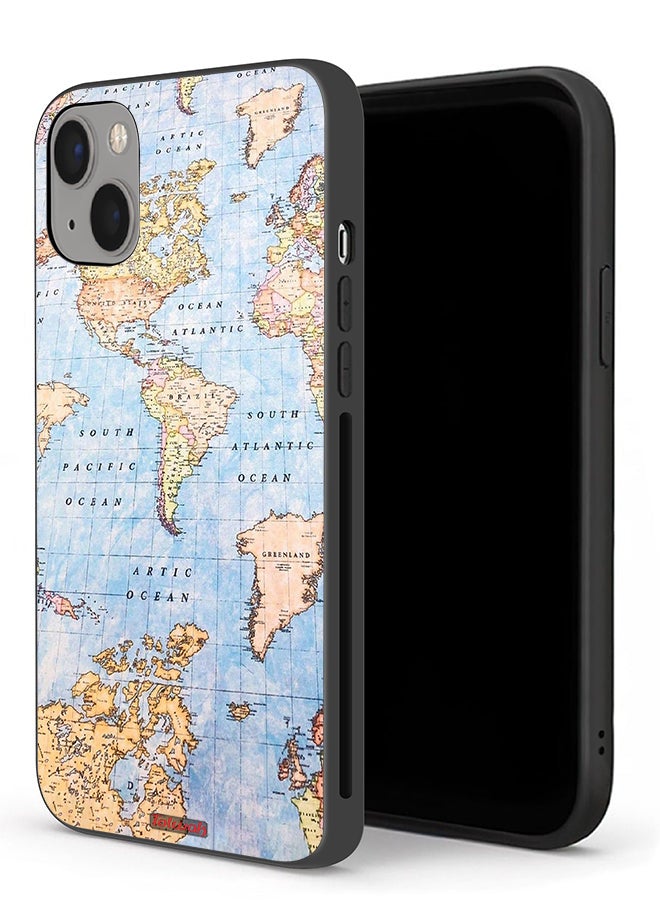 Tolwak Apple iPhone 13 mini Protective Case World Map - Image 1
