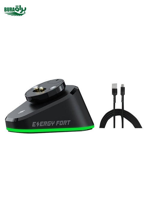 لـ Logitech G502 / GPW1 / 2 شحن الماوس اللاسلكي Dock Stand الأسود المنسوج