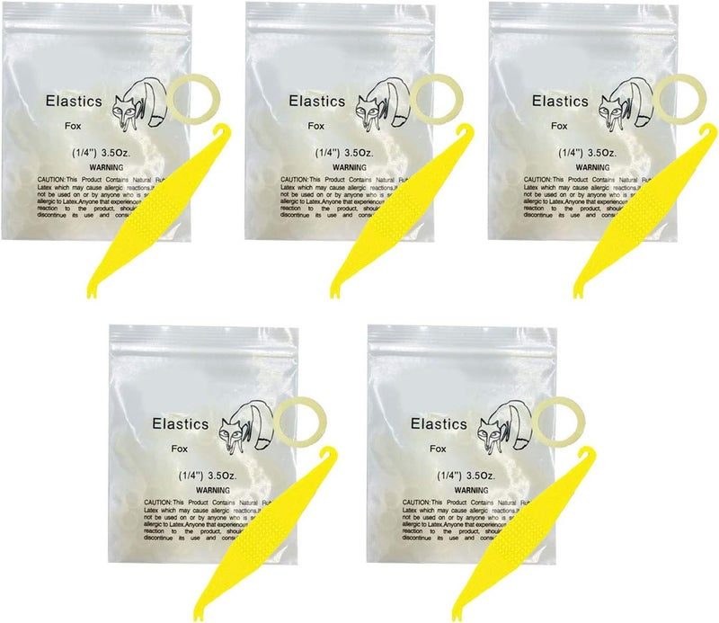 HRASY 1/4 Inch Orthodontic Elastic Rubber Bands, 500 Pack Medium 3.5 Ounce Rubberbands Dreadlocks Hair Braids Fix Tooth Gap, 5 Pack Free Elastic Placer for Braces - Image 1