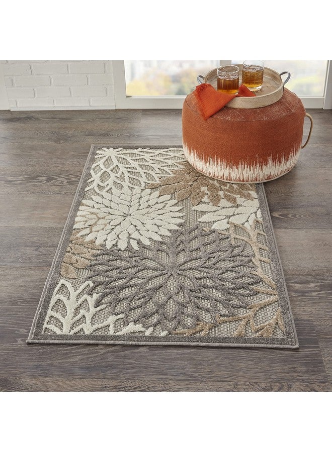 Nourison Aloha Indoor/Outdoor Area Rug 2' 8" x 4', Natural, Rectangular Tropical Botanical Easy-Cleaning Non Shedding Bed Room Living Room Dining Room Deck Backyard Patio - Image 3