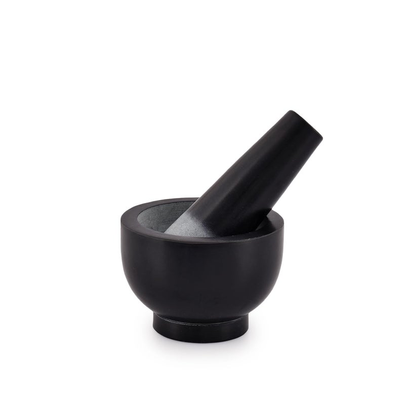 Kaizen Casa Stone Mortar and Pestle for Grind Spices Powder Pesto Mash Herbs Crush Pills Regular Size 375X275 Mortar 5 X15 Pestle