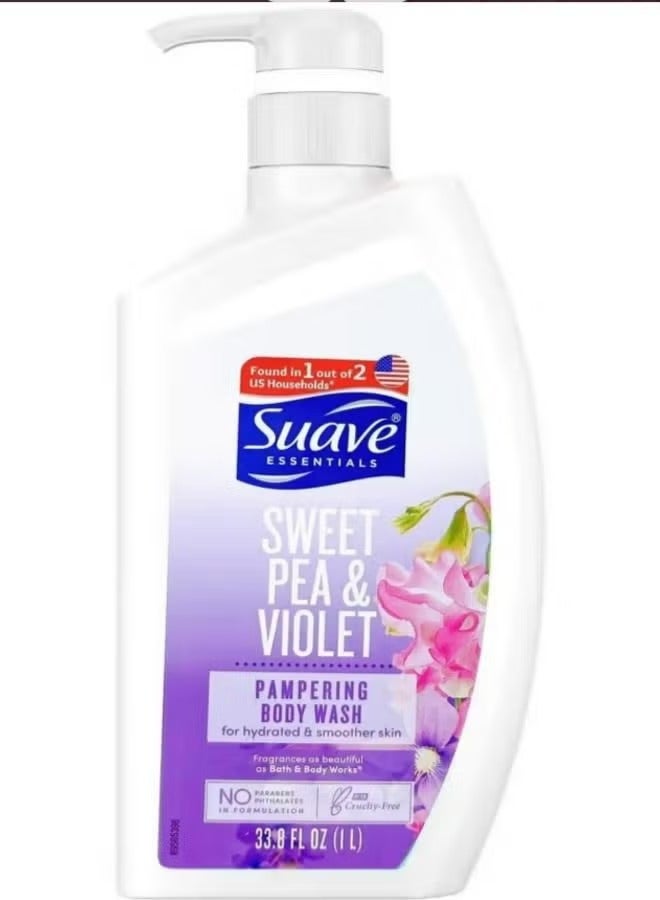 Sweet Pea & Violet Pampering Body Wash 1L