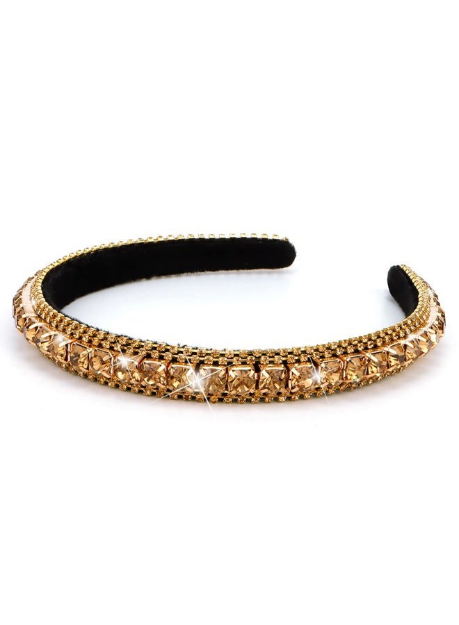 Wecoe Coffee Rhinestone Headband - Shine Bright Like a Diamond - Perfect for Weddings, Homecoming Prom, Birthday, Parties, and Daily Wear - Great Gift for Women and Girls! - Image 1