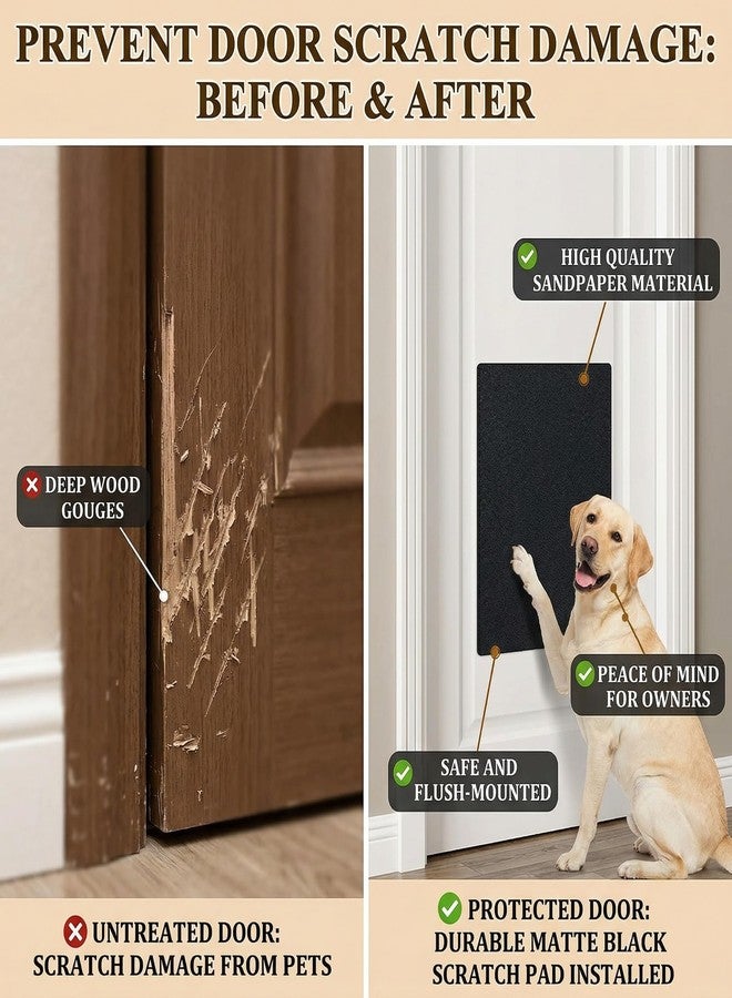 Loscarol 10 Pack Dog Nail Scratch Board, Self-Adhesive Scratch Pad for Dogs Replacement Pet Door Scratcher Shield, No Drilling Door Guard to Protect Doors, Nail File Pad for Dogs Cats, 14.3*9.8 Inch - Image 2