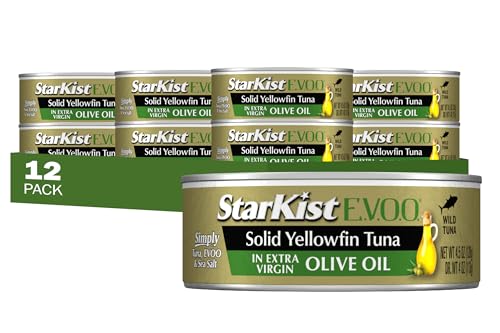 StarKist EVOO Solid Yellowfinlight Tuna in Extra Virgin Olive Oil  45 oz Can Pack of 12Packaging may vary - Image 1