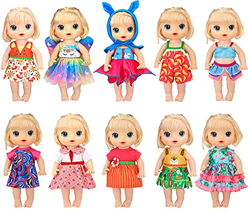 ebuddy 10 Sets Clothes Outfit Dress for 10-14.5 Inch Dolls (Fashion Sets) - Image 3