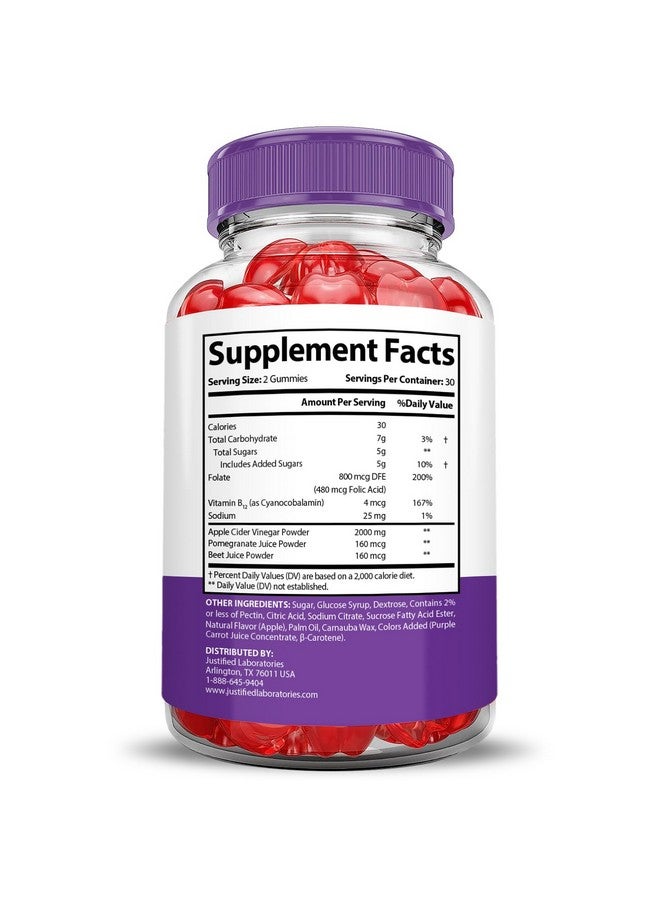 Justified Laboratories (3 Pack) Ultra Quick Keto ACV Gummies Extreme 2000MG Ultraquick Keto Gummies Apple Cider Vinegar Formulated with Pomegranate Beet Juice Powder B12 Vegan Non GMO 180 Gummys  - Image 5