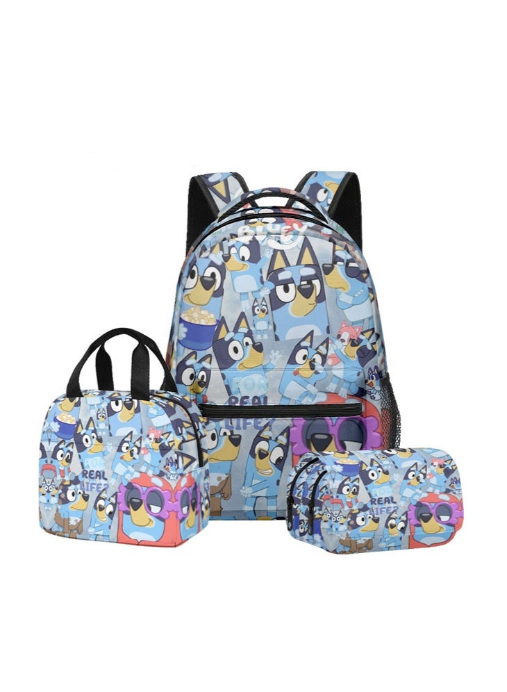 Bluey backpack pencil case satchel three-piece suit men and women leisure sports travel backpack student school backpack - Image 1