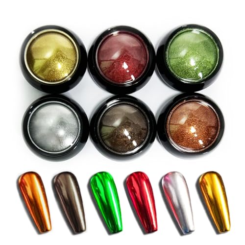 Vonrui Nail Art Mirror Pigment Gold Chrome Nail Powder Kit Holographic Nail Glitters Silver Nail Chrome Powder Set - Image 1
