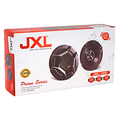 JXL 1690 High Performance 3 Way 6 Inch Coaxial Car Speaker with Inbuilt PEI Car Tweeter and HOP Woofer 600W MAX Pair (Black) - Image 3