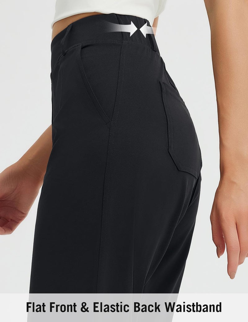 baleaf Womens Ankle Barrel Pants Stretch Travel Pants Petite Work Pants Casual Slacks Sweatpants Black L - Image 5