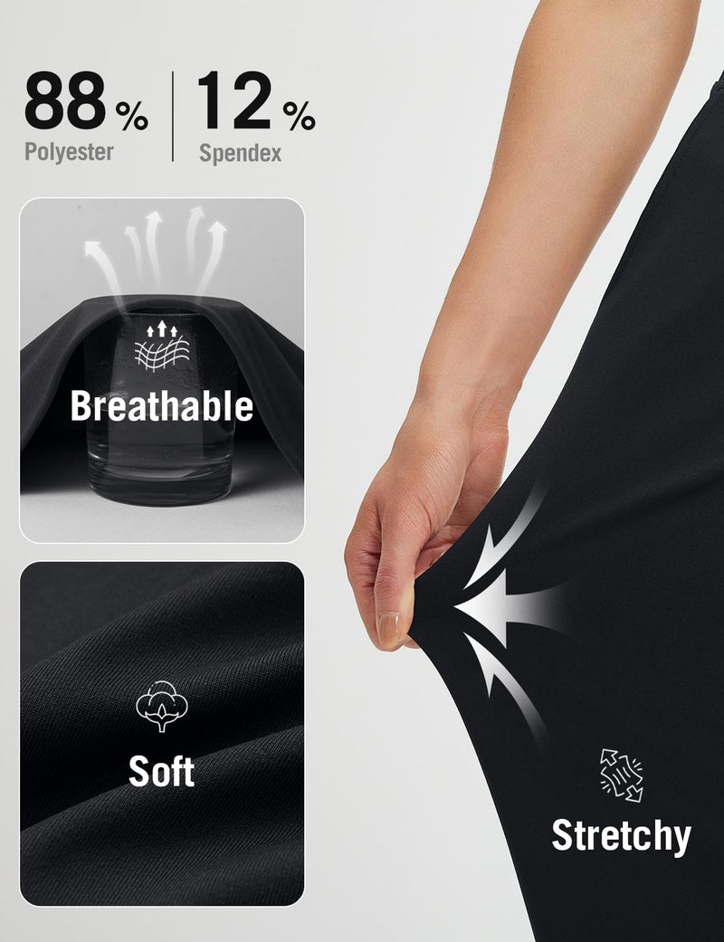 baleaf Womens Ankle Barrel Pants Stretch Travel Pants Petite Work Pants Casual Slacks Sweatpants Black L - Image 4