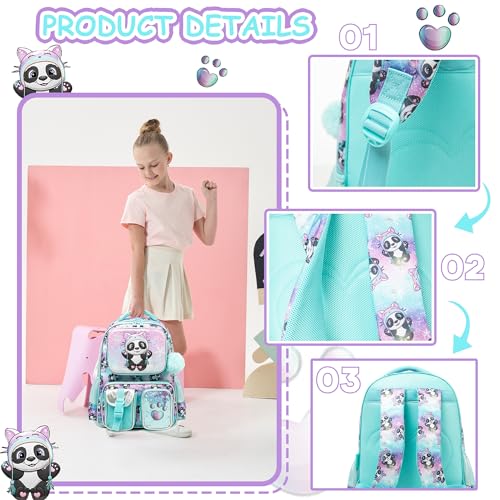 Meetbelify Aesthetic Backpack for Elementary to Teen Girls, Cute Bookbag for Kids 8-10 - Image 4