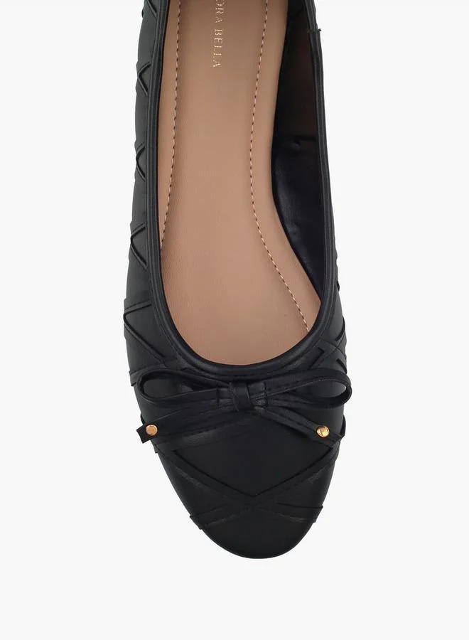 Flora Bella By Shoexpress BLACK Women Bow Detail Ballerina Shoes for Women | Best Price UAE