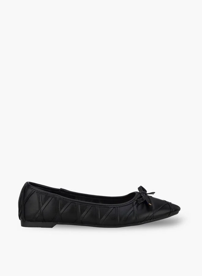 Flora Bella By Shoexpress BLACK Women Bow Detail Ballerina Shoes for Women | Best Price UAE