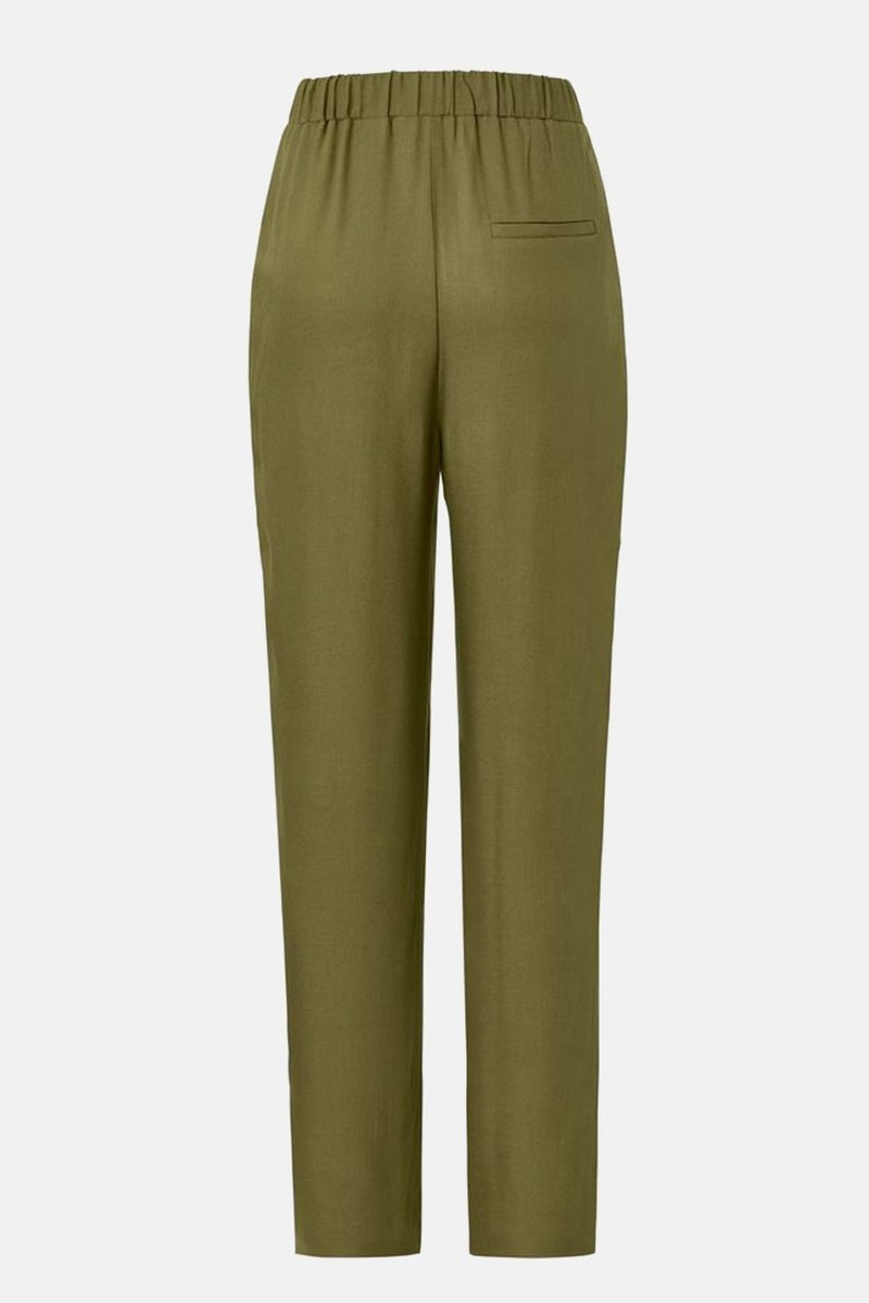 Tchibo Women Regular Fit Solid Trouser Pants, Olive  - Image 3