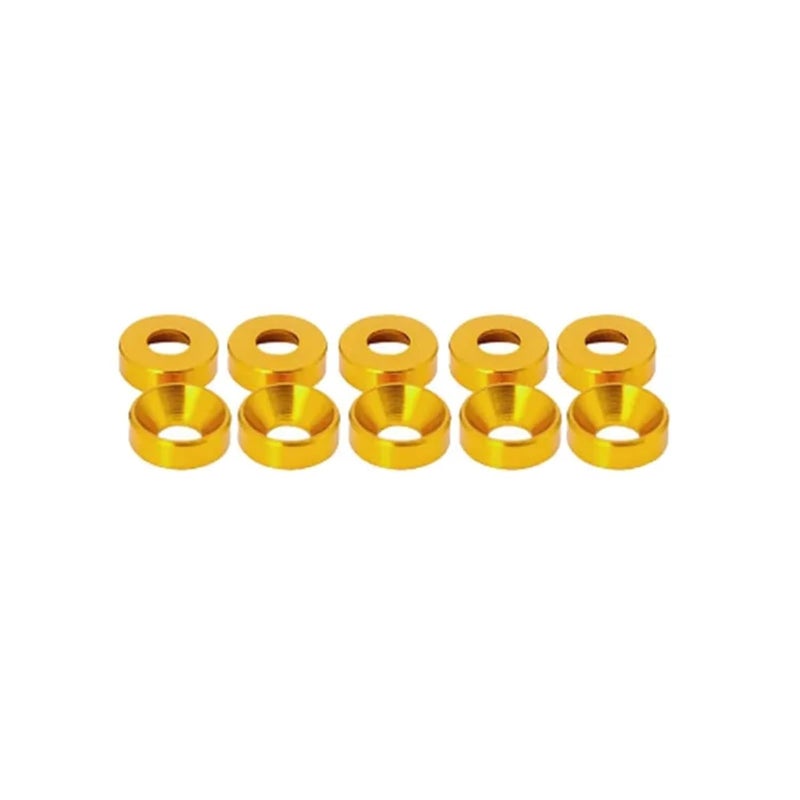 Countersunk Washer 40pcs Aluminum Alloy Countersunk Washer M2/2.5/3/4/5/6 Colourful Anodized Head Bolt Washers Gasket(Gold,M3) - Image 1
