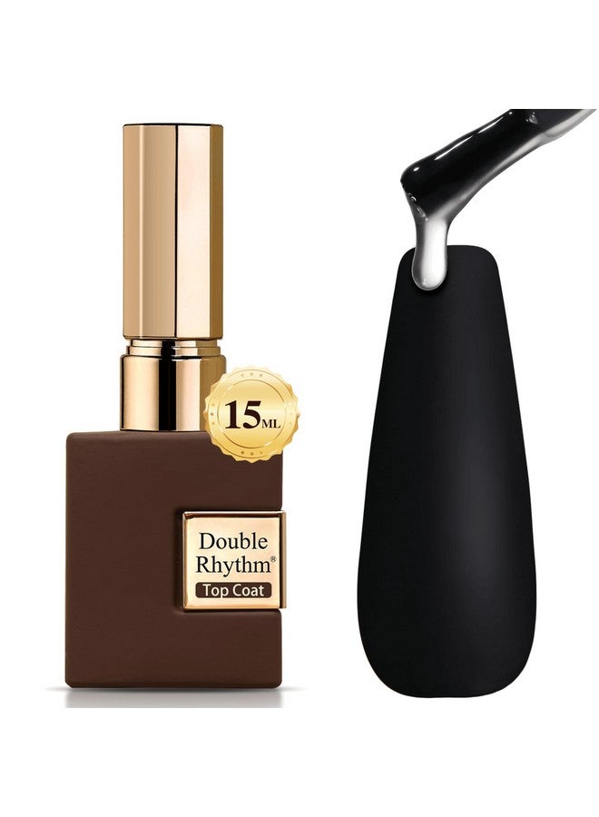 دابل ريذم 15 مل طبقة علوية من الجل بدون مسح، طبقة أساسية، لامعة قزحية لامعة، 2 في 1، طلاء أظافر يمكن نقعه في صالونات التجميل المنزلية (معطف علوي غير لامع) - Image 1