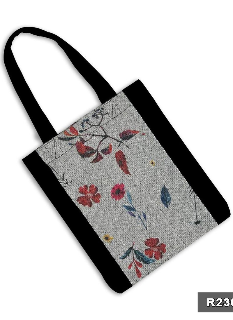 Gharibo Bags Flowers and twigs casual printed linen tote bag  - Image 2