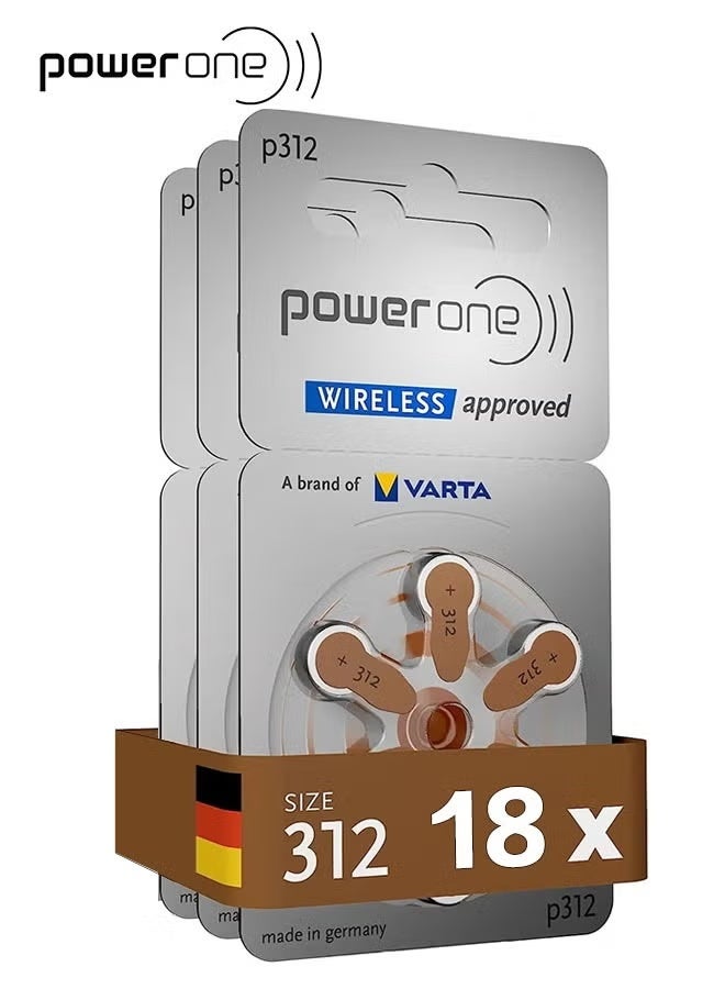 باور ون بطاريات سماعة الأذن Power one 1.45V - عبوة مكونة من 18 قطعة - Image 1