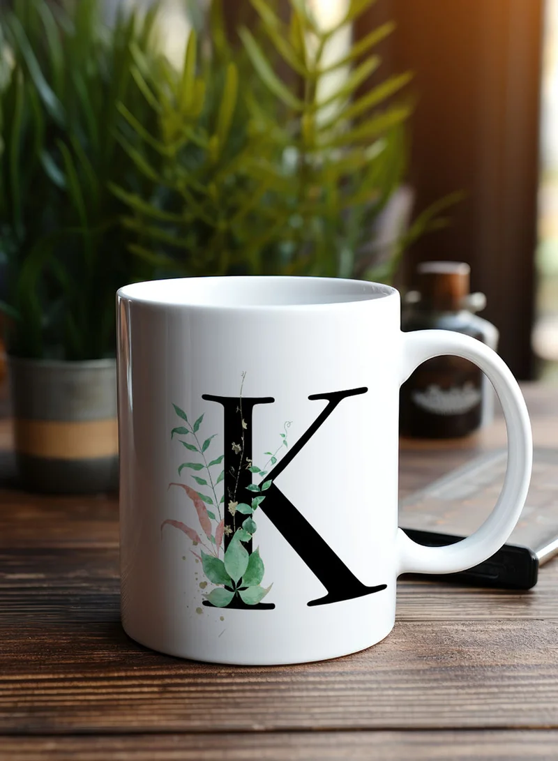 لوحة كوب سيراميك  أونصة بتصميم حرف  على الجانبين