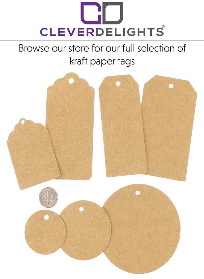 CleverDelights 100 Pack - CleverDelights 1.5" Circle Kraft Gift Hang Tags - Brown Kraft Paper - for Gifts, Crafts, Party Favors, Weddings, Price Tags - 1 1/2 inch - Image 3