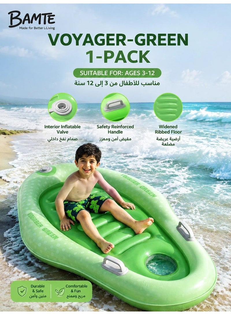 BAMTE Kids Inflatable Surfboard Pool Float with Handles, Anti-Slip Swimming Board with Built-in Pump, Lightweight Beach Water Toy - Image 5