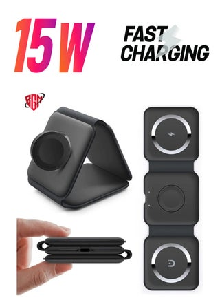 3-in-1 Foldable Magnetic Wireless Charger 15W Mag-Safe Charging Station for iPhone, Apple Watch, and AirPods (Black) - pzsku/Z6BCABAC73C2514E3E2AFZ/45/_/1738266639/6d5499a4-d01d-44e7-a5a8-4a6fc0c688fa