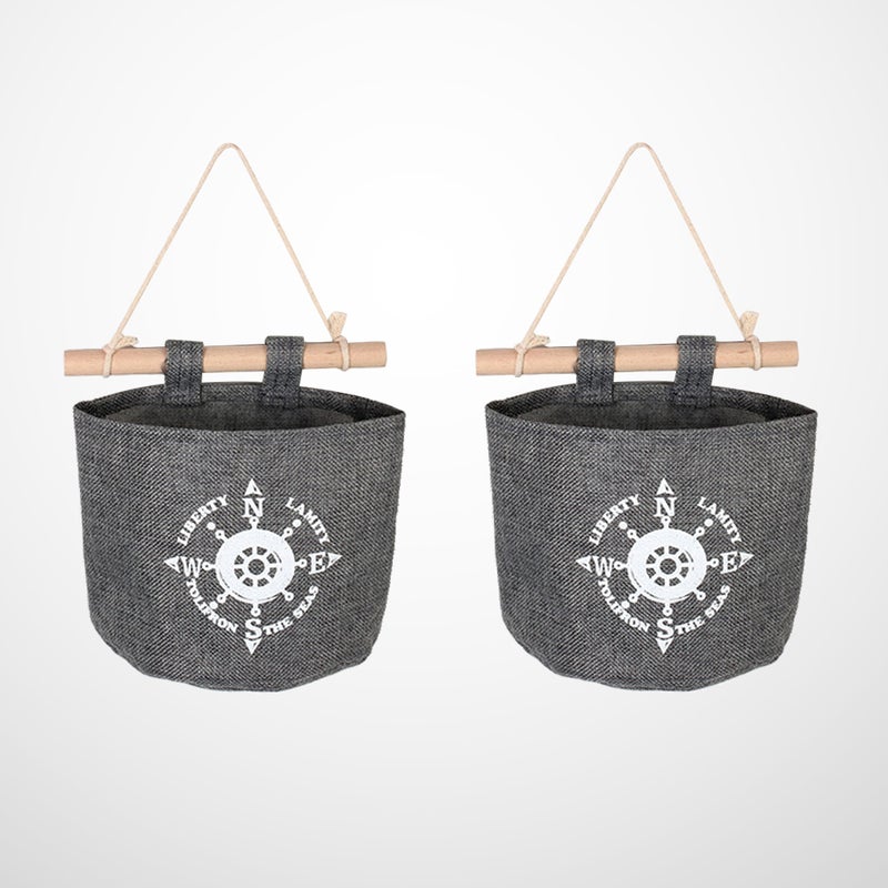 4 PCS Cotton and Linen Cartoon Wall Mounted Freely Combination Storage Bag Hanging Bag Over the Door Sundries Organizer for Bedroom Living Room Bathroom - Rudder - Image 5
