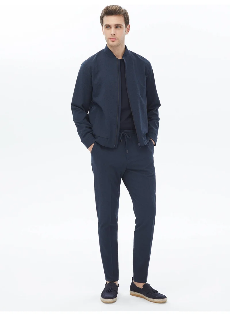 كيب Navy Blue Striped Oversize Fit Suit