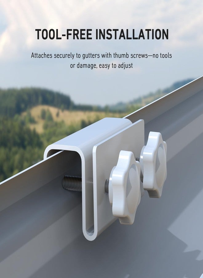 Holicfun Gutter Mount for Ring, Blink, Eufy, and Arlo Outdoor Security Cameras, No-Drill Installation, 360° Adjustable, Weather-Resistant, White - Image 3