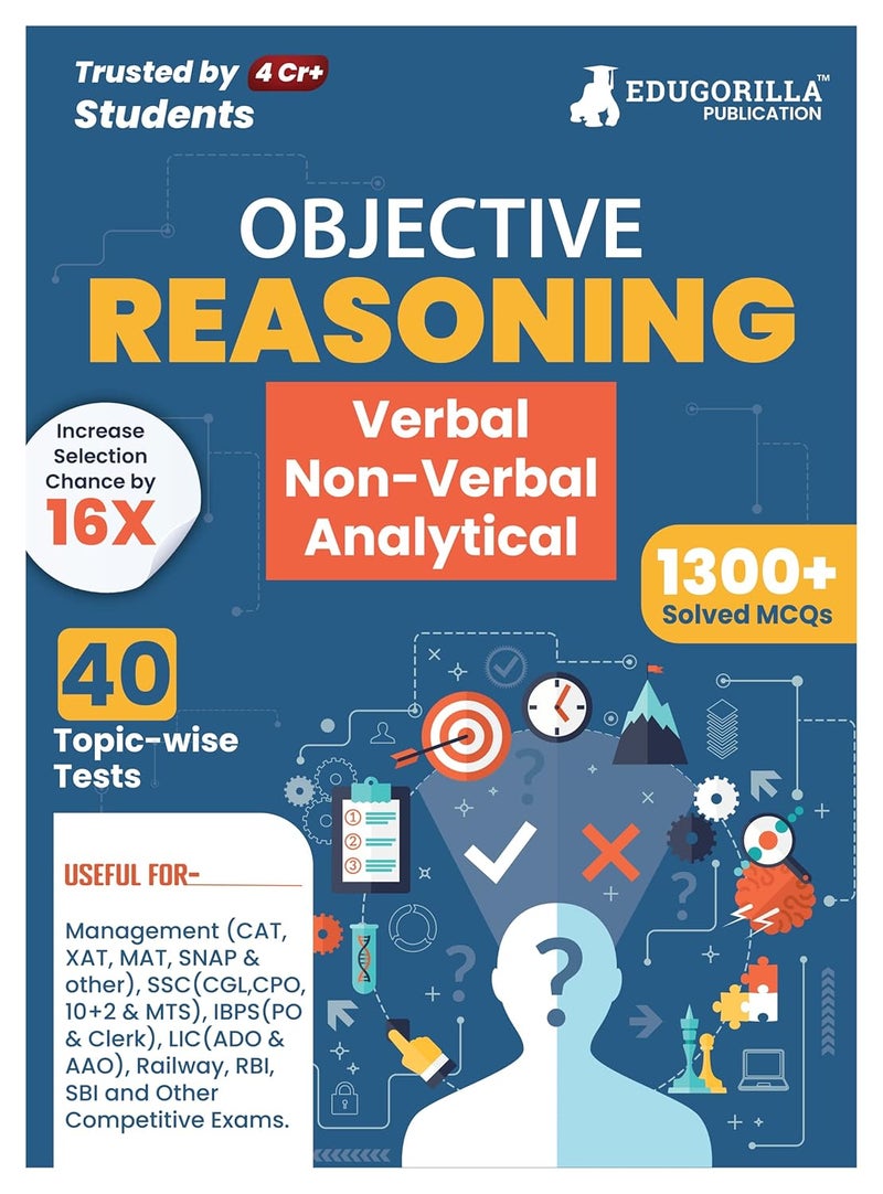 Reasoning : Verbal, Non Verbal & Analytical Book 2024 (English Edition) - 40 Topic-wise Solved Tests (1300+ Solved MCQs) with Free Access to Online Tests - Image 1