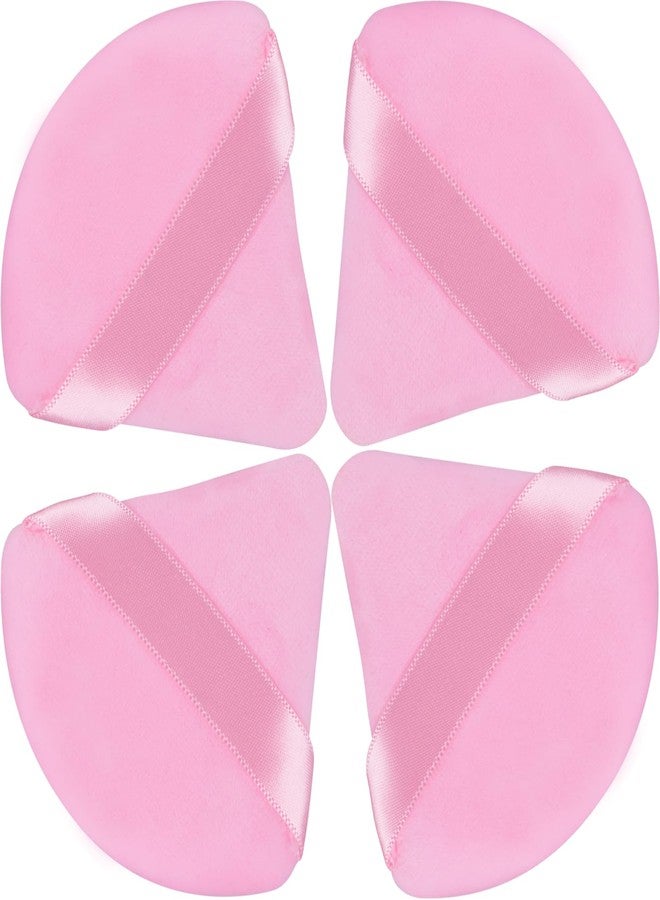 JOLY Triangle Powder Puff Face Makeup Sponge Beauty Blender Stocking Stuffers Puffs for Women apply Loose Powder and Foundation (4Pcs Pink) - Image 1