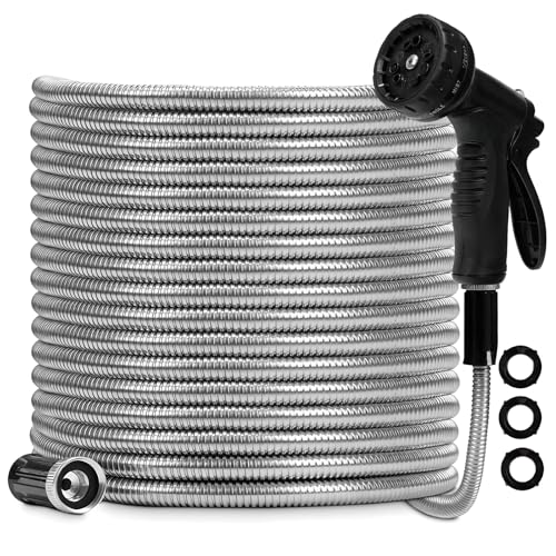 FrutPunch Garden Hose 25 FT, Non-Expanding,10 Functional Nozzles, Garden Hose Anti-Kink, Heavy Duty Flexible Water Hose 25 FT, Suitable for Outdoor,Yard, Car Washing and Other Scenes. (25ft, Foot, 25) - Image 1