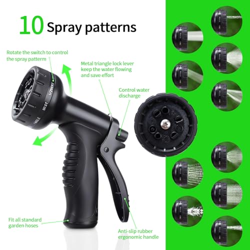 FrutPunch Garden Hose 25 FT, Non-Expanding,10 Functional Nozzles, Garden Hose Anti-Kink, Heavy Duty Flexible Water Hose 25 FT, Suitable for Outdoor,Yard, Car Washing and Other Scenes. (25ft, Foot, 25) - Image 5