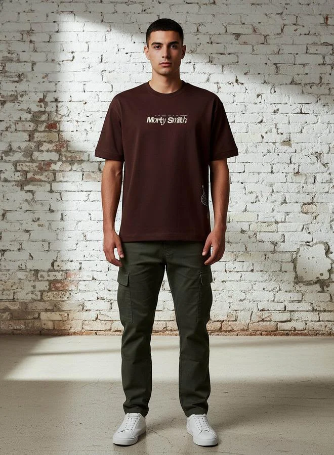 اس بي كاركترز Men Regular Fit Crew Neck Short Sleeves Rick and Morty Print T-shirt